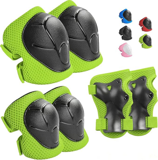 Wemfg Kids Protective Gear Set Knee Pads for Kids 3-14 Years Toddler Knee and Elbow Pads with Wrist Guards 3 in 1 for Skating Cycling Bike Rollerblading Scooter