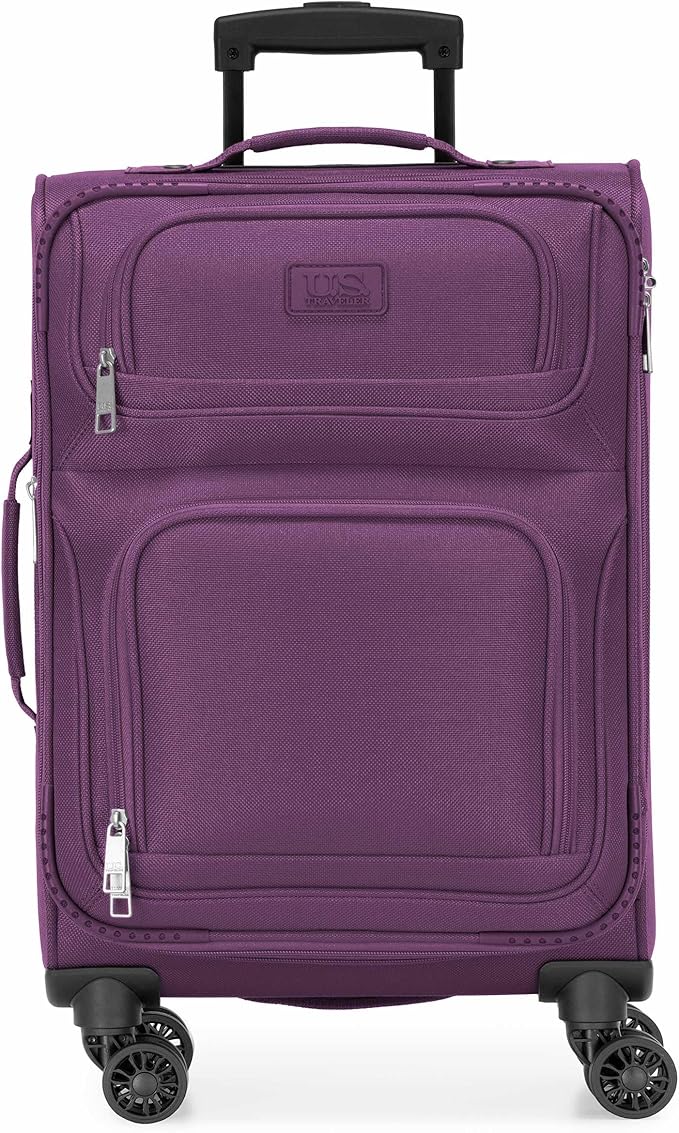 U.S.トラベラー リオ 軽量ソフトサイド ローリングキャリーオン スーツケース 4輪シングル パープル