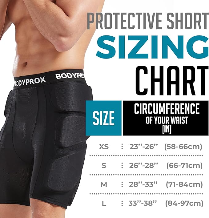 Bodyprox Protective Padded Shorts for Snowboard,Skate and Ski,3D Protection for Hip,Butt and Tailbone