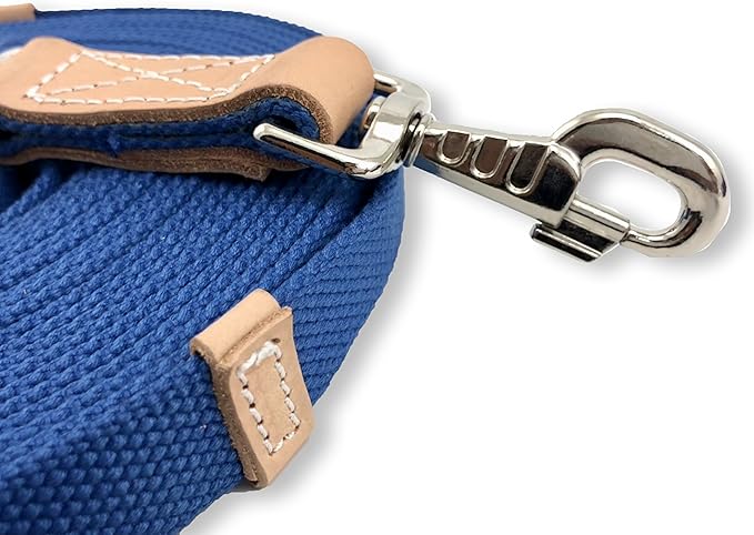 35' Flat Cotton Web Lunge Line with Bolt Snap & Rubber Stop - By Southwestern Equine (35', Sapphire)