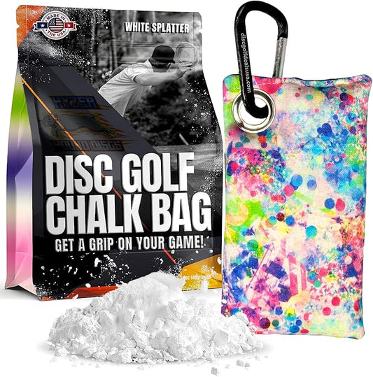 HYZER HOUND DISCS Disc Golf Chalk Bag | Dry Your Hands in the Heat of Summer | Attaches to Bag with a Carabiner | Improve Your Hand Grip for Consistency | Essential Disc Golf Accessories | Chalk
