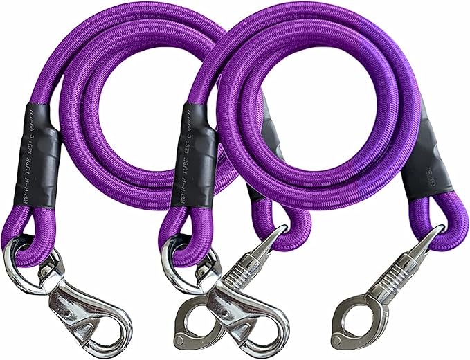 Majestic Ally Pack of 2, Bungee Trailer Tie for Horse Haulage with Panic Snap and Bull Snap