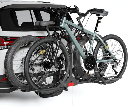 Hitch Bike Rack,Wobble Free Smart Tilting Folding Bicycle Car Racks for Standard,Fat Tire E-Bike Rack for Tow Hitch, 2-Bike 200 lbs Capacity, 2 inch Receiver