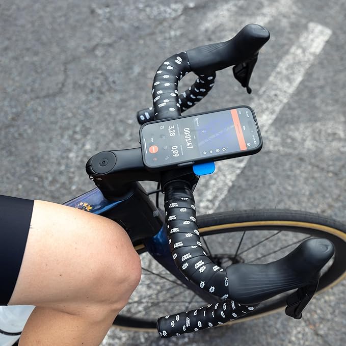 Quad Lock Out Front Handlebar Bike Phone Mount (V3) with Universal MAG Adapter