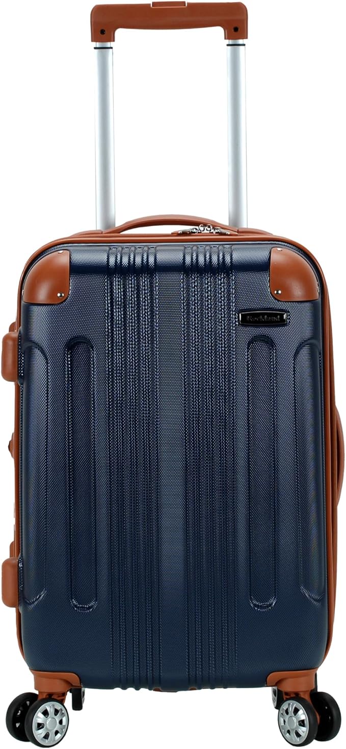Rockland London ハードサイドスピナーホイール荷物、ネイビー、機内持ち込み20インチ