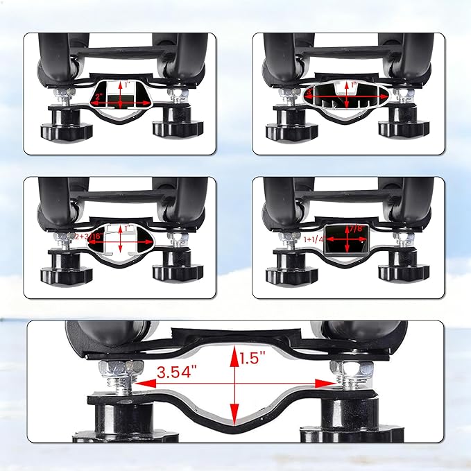 HECASA Universal J-Bar Rack Kayak Roof Rack Top Mount Crossbar Carrier Canoe SUP Surfboard Ski Board Top Mount Crossbar Car SUV Truck 2 Pair