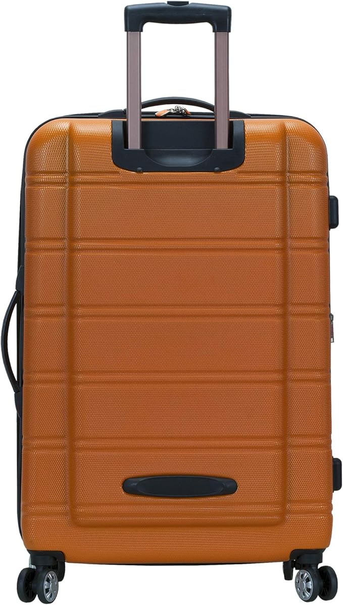 Rockland Melbourne Hardside Expandable Spinner Wheel Luggage, Orange, 2 Piece (20"/28")