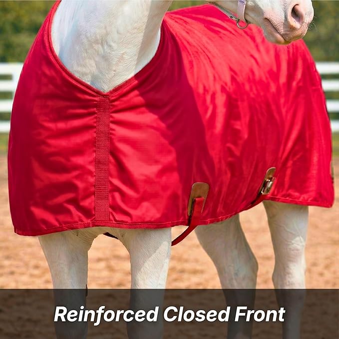 Nylon Horse 420D Stable Sheet | Breathable & Durable Horse Sheet | Keeps Coat Clean, Smooth & Shiny | Adjustable Fit Summer Sheet (60"– 86" Sizes)