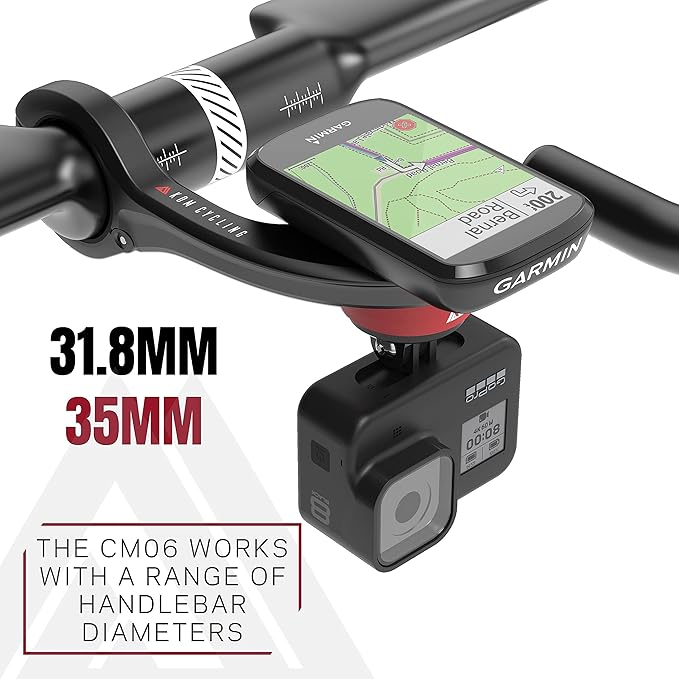 KOM Cycling CM06 Quick Release GoPro Computer Mount for Wahoo and Garmin Bike Computers (Bike Mount Compatible with Edge 1050, Wahoo Ace and Others) 1050 Bike Mount Compatible with GoPro Accessories