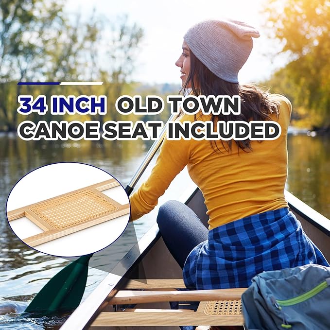 Yerliker 34 Inch Canoe Seat Cane Seat Outdoor Caned Canoe Seats for Kayak Boat