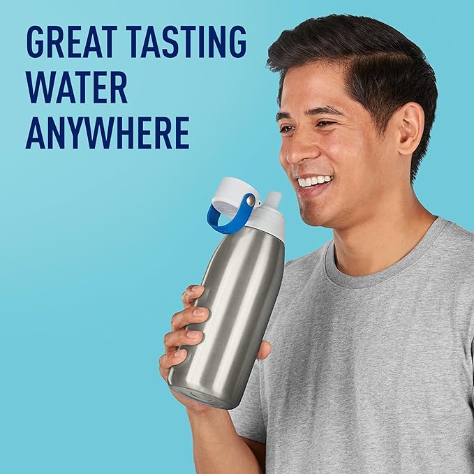 ブリタ ステンレス製 浄水機能付きボトル BPAフリー 再利用可能 保温保冷 従来のペットボトル300本分相当 フィルター寿命2ヶ月または40ガロン フィルター1個付き ステンレス 940ml