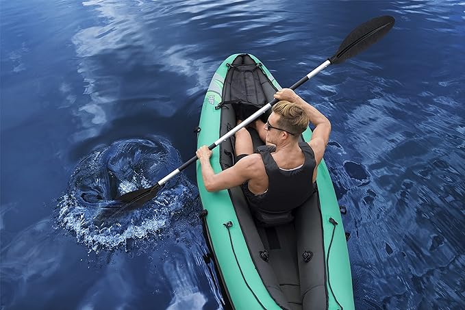Bestway Hydro Force Inflatable Kayak Set | Includes Seat, Paddle, Hand Pump, Storage Carry Bag | Great for Adults, Kids and Families