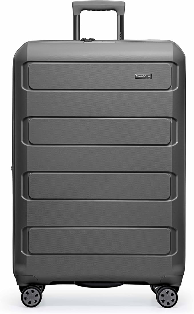 Traveler's Choice Pagosa ハードシェル 拡張可能荷物 スピナーホイール付き、グレー、30インチ 大型