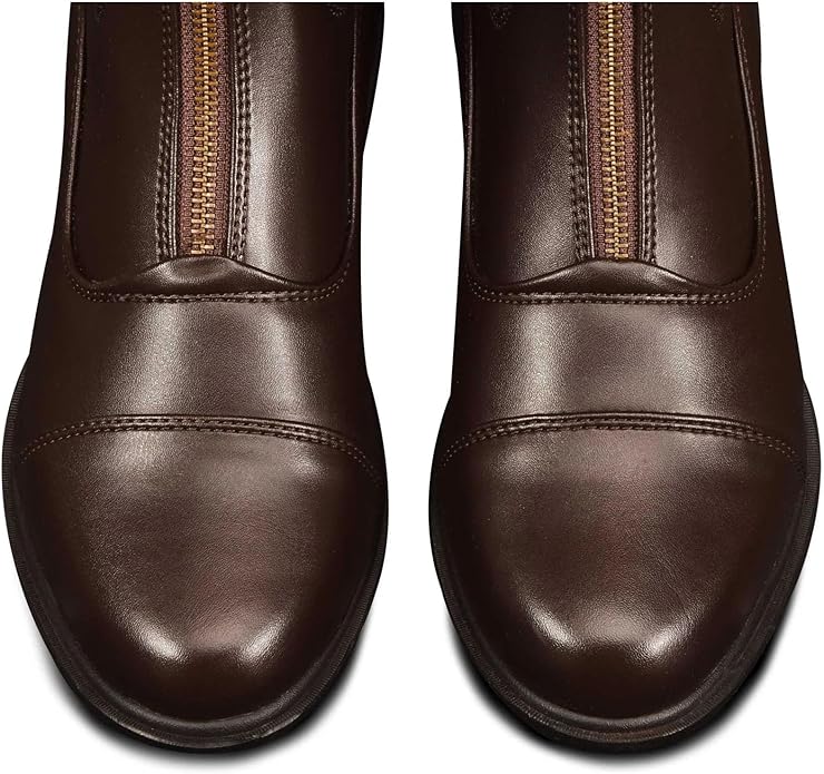 Ovation Women's Lightweight Stylish Equestrian Horse Riding Ankle Length Synthetic Vega Leather Quantum Zip Paddock Boots