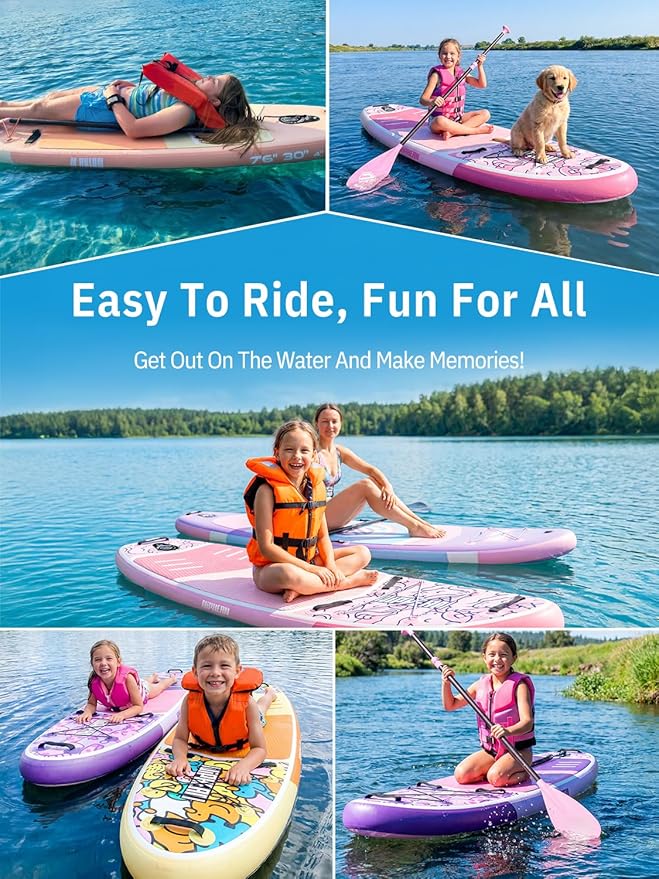 Niphean Inflatable Stand Up Paddle Board with SUP Accessories, Anti-Slip EVA Deck, 10’6’’ Inflatable Paddle Boards for Adults & Youth of All Skill Levels