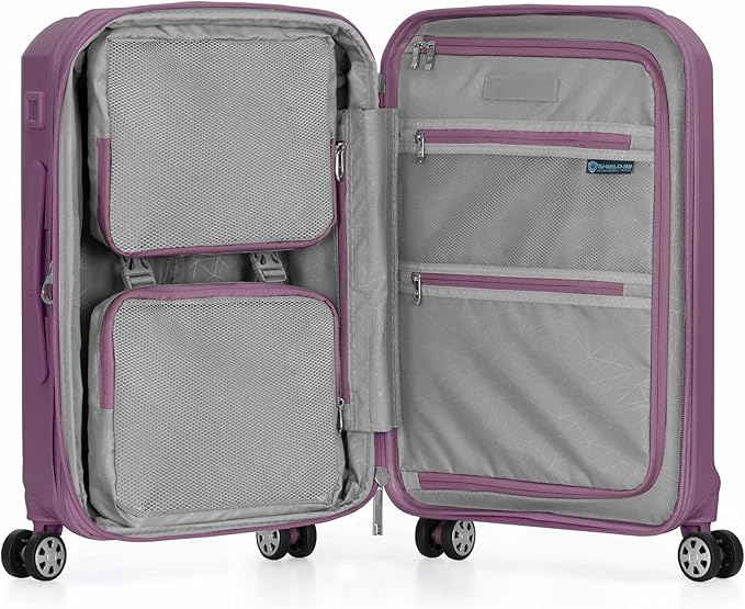 Traveler's Choice Pagosa ハードシェル 拡張可能荷物 スピナーホイール付き モーブ 22インチ 機内持ち込み