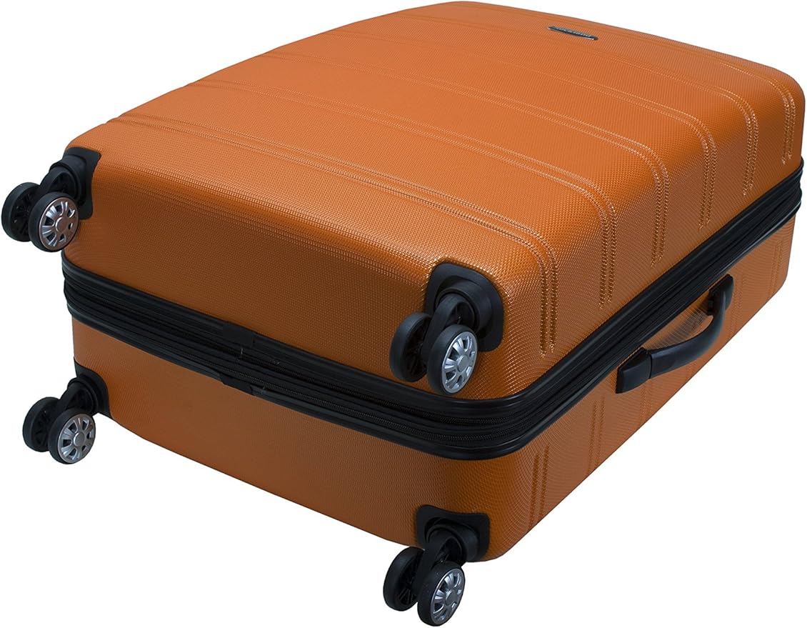 Rockland Melbourne ハードサイド 拡張可能 スピナーホイール荷物、オレンジ、チェック済み大型28インチ (F1603-ORANGE)