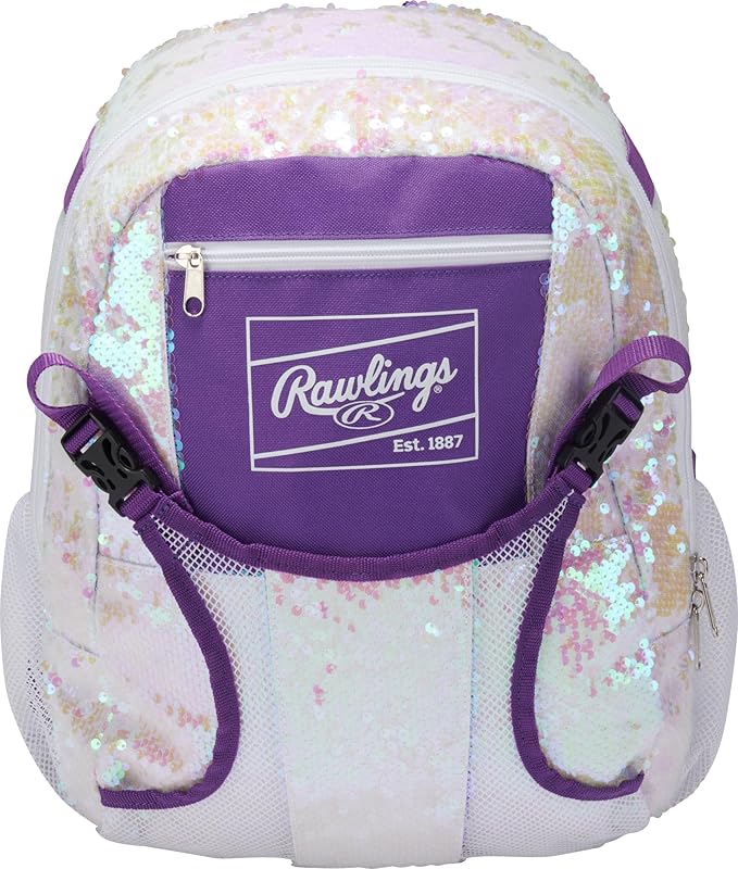 Rawlings | REMIXバックパック装備バッグ | Tボール＆ユースソフトボール | ホワイト/パープル