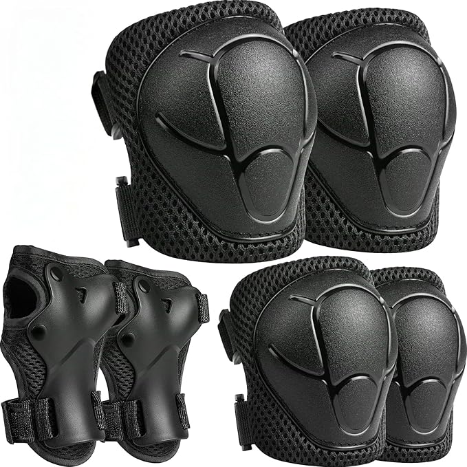 Kids Protective Gear Set, Knee and Elbow Pads with Wrist Guards for Ages 3-8 Year Toddler, 3 in 1 Enhanced Material Protective for Skating Cycling Bike Roller Scooter, Includes Organizer Bag