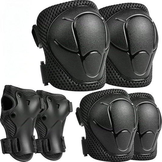Kids Protective Gear Set, Knee and Elbow Pads with Wrist Guards for Ages 3-8 Year Toddler, 3 in 1 Enhanced Material Protective for Skating Cycling Bike Roller Scooter, Includes Organizer Bag