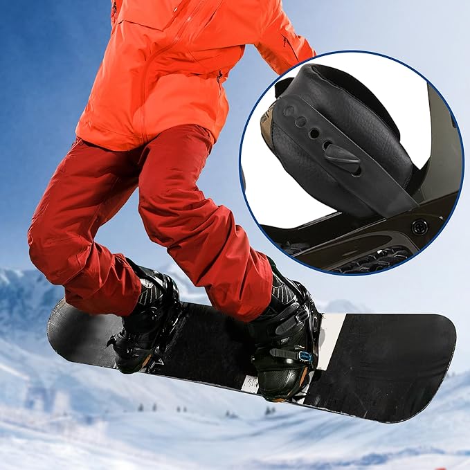 6 Pcs Snowboard Binding Tongue Hole Straps-6.1" x 1.1" Snowboard Binding Toe Slider Straps-Snowboard Ankle Ladder Strap Binding for Ski Strap-in Binding Replacement Accessories