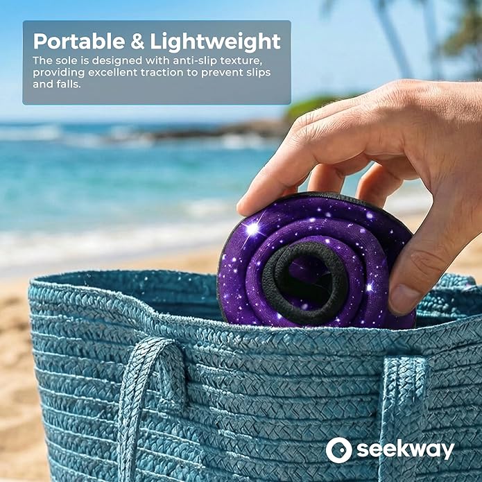 SEEKWAY Water Shoes Women Men Adult Quick-Dry Aqua Socks Barefoot Non Slip for Beach Swim River Pool Lake surf Black SK002(U)