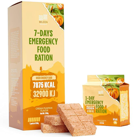 Emergency Food Supply - Cream Pumpkin Survival Ration - 20 Years Shelf Life - 7 Days