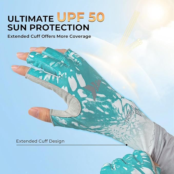KastKing Sol Armis Sun Gloves UPF50+ Fishing Gloves UV Protection, Sun Protection for Outdoor, Kayaking, Rowing