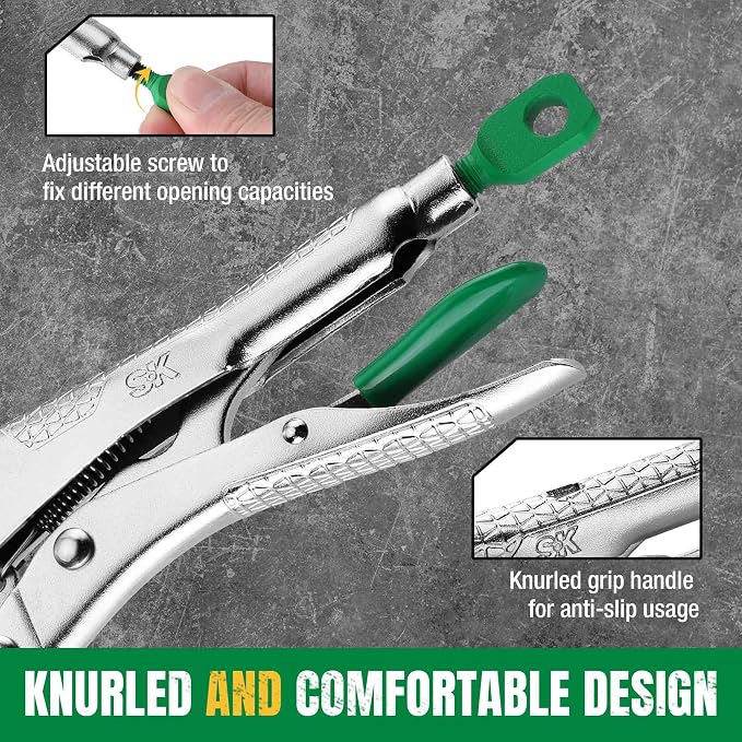 SK 9.5" Long Nose Locking Pliers, Vice Grips, Premium CR-V Steel