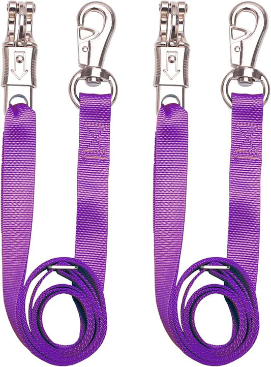 Adjustable Nylon Cross Ties （2 Pack）-Cross Tie with Panic Snap and Bull Snap - Adjusts from 44.5" to 78.3"