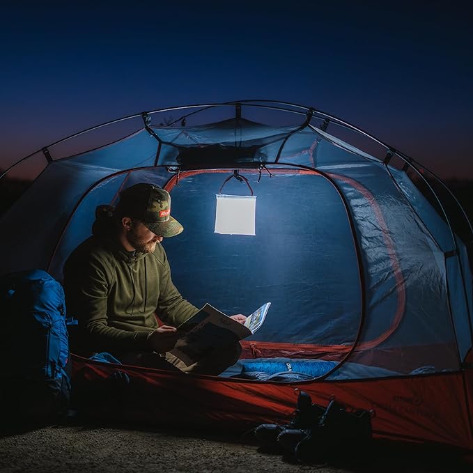 LuminAID Max クイックインフレート 2-in-1 ソーラーキャンプランタン＆電話充電器 - キャンプ、ハイキング、旅行用充電式LEDランプ - 停電、ハリケーン、サバイバルキット用防水緊急ライト