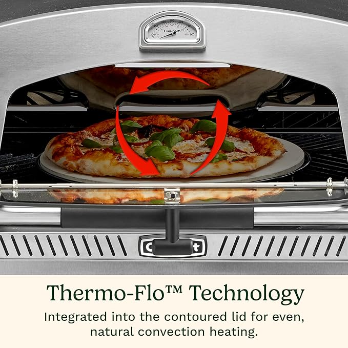 Cuisinart Propel+ 4-Burner 3-in-1 Gas Grill, Stainless Steel Versatile Grill, Griddle & Pizza Oven with Pizza Stone, Convertible to Natural Gas, Side Burner & Integrated Storage, Perfect for BBQs
