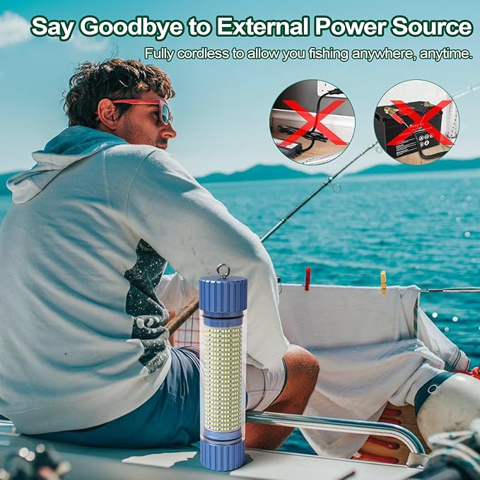 集魚灯 電池式 DGLUYUDV 10000ルーメン 12.6V 7時間防水 LEDグリーンライト ドック・ボート用 スヌーク、バス、クラッピー、ストライパー、ベイト、ナマズなどに対応