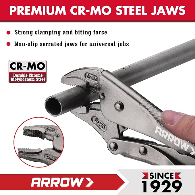 ARROW 7-piece Locking Pliers Set, Chromium-Molybdenum Vice Grips