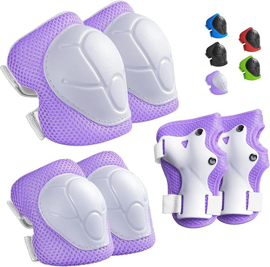 Wemfg Kids Protective Gear Set Knee Pads for Kids 3-14 Years Toddler Knee and Elbow Pads with Wrist Guards 3 in 1 for Skating Cycling Bike Rollerblading Scooter