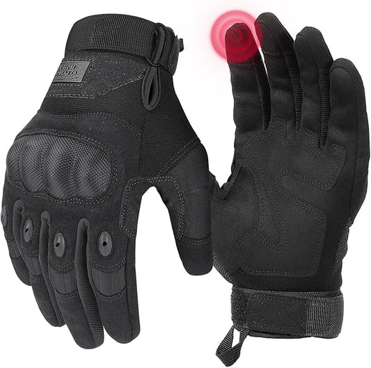 KEMIMOTO Tactical Gloves for Men, Touchscreen Motorcycle Gloves with Hard Shell & Palm Padding for Sports Motorcycle Cycling Tactical Airsoft Paintball Hunting Hiking Camping Climbing