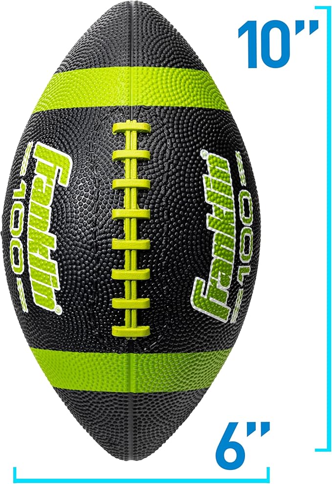 Franklin Sports Kids Junior Grip-Rite Youth Junior Size Rubber Footballs - Peewee Kids Durable Outdoor Footballs - Single & Bulk Packs Available