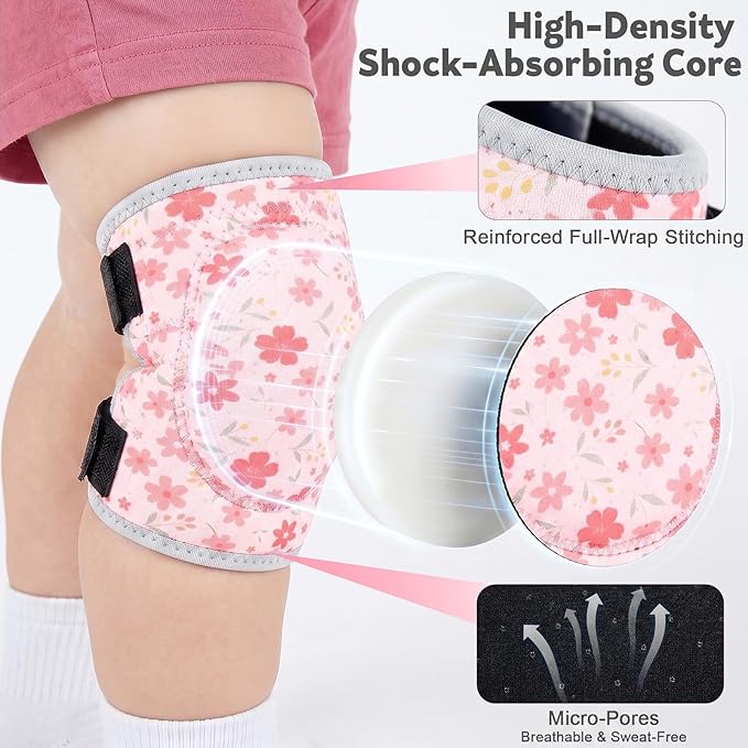Soft Toddler Knee Pads and Elbow Pads Set with Bike Gloves, Non-Slip Toddler Knee Pads for Boys Girls 2-4 Years, Breathable Kids Protective Gear for Balance Bike, Scooter, Bicycle