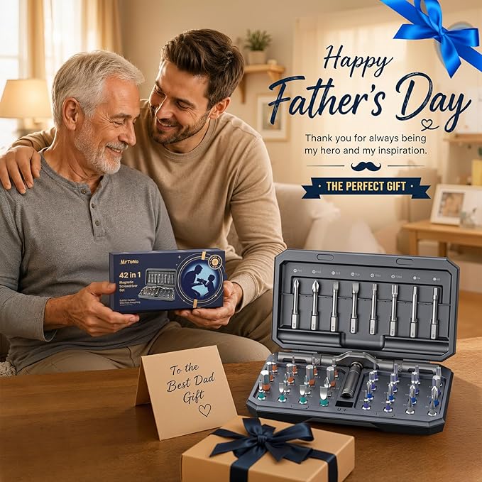 42-in-1 Magnetic Screwdriver Set, Screwdriver Set with Storage Case, Father’s Day Gifts for men, Cool Gadgets for Men, Ratcheting for Furniture, Computer, Bicycle, and DIY