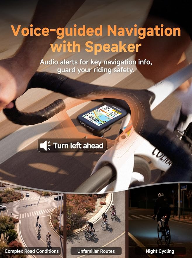 iGPSPORT BSC500 GPS Bike Computer, 3.3'' Touchscreen MAP & Voice Navigation Ebike Mode Climb Training Function