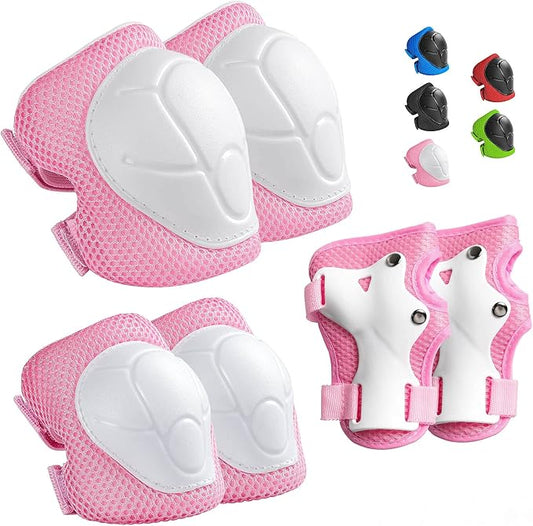 Wemfg Kids Protective Gear Set Knee Pads for Kids 3-14 Years Toddler Knee and Elbow Pads with Wrist Guards 3 in 1 for Skating Cycling Bike Rollerblading Scooter
