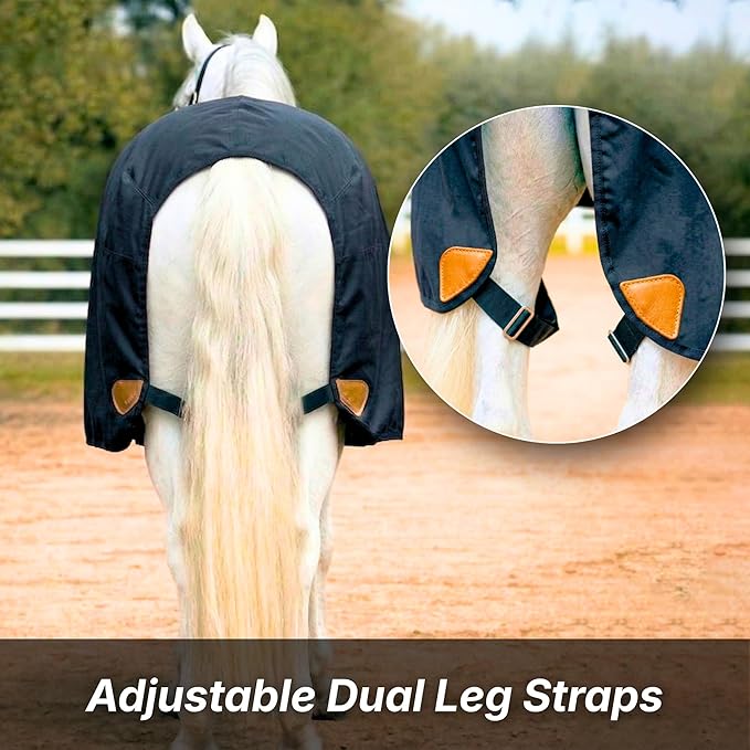 Nylon Horse 420D Stable Sheet | Breathable & Durable Horse Sheet | Keeps Coat Clean, Smooth & Shiny | Adjustable Fit Summer Sheet (60"– 86" Sizes)