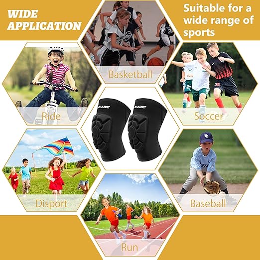 EULANT Soft Elbow Pads and Knee Pads for Kids Basketball Soccer,Breathable & Lightweight Compression Elbow and Knee Pad Guards,Sports Gear for Baseball Football Volleyball Wrestling Cycling(Large)