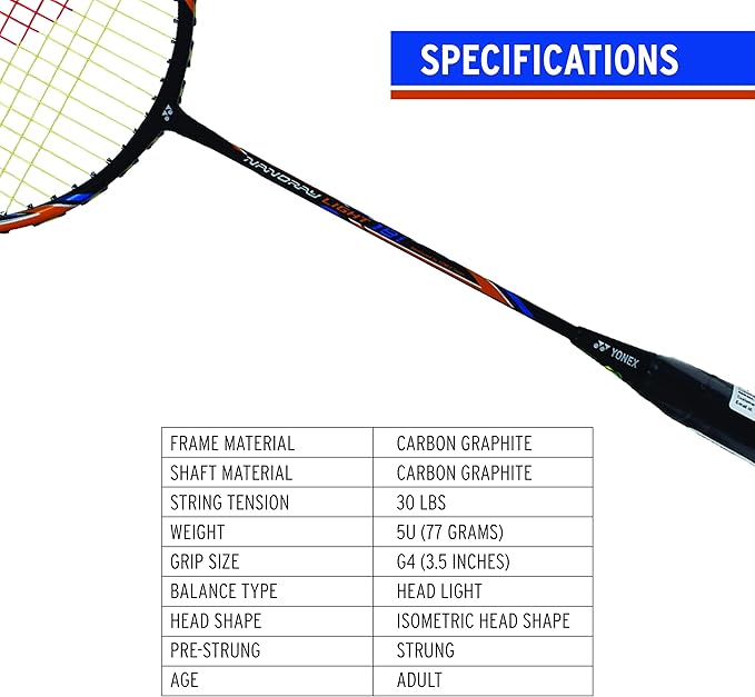YONEX Nanoray 10F Hi-Flex Pre-Strung Badminton Racquet