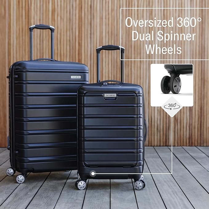 Samsonite Omni 2 Hardside Expandable Spinner Wheel Luggage, Checked Medium 24 in, Nova Teal