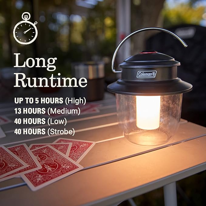 コールマン クラシック充電式800L LEDランタン、耐衝撃・防水ランタン、カラビナハンドル＆充電ポート付き、キャンプ、停電、緊急時などに最適