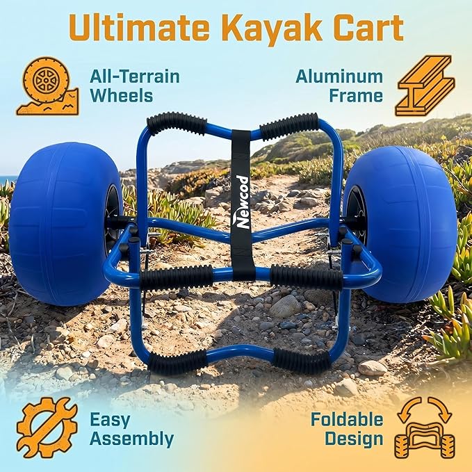 Newcod Kayak Cart, Kayak Dolly Cart for Carrying Kayak Canoe SUP Paddle Board