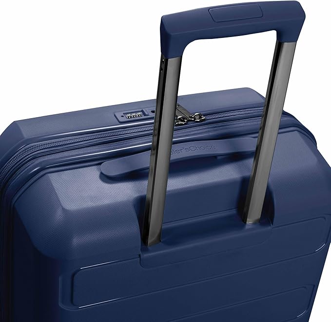 Traveler's Choice Pagosa ハードシェル 拡張可能荷物 スピナーホイール付き ネイビー 26インチ M