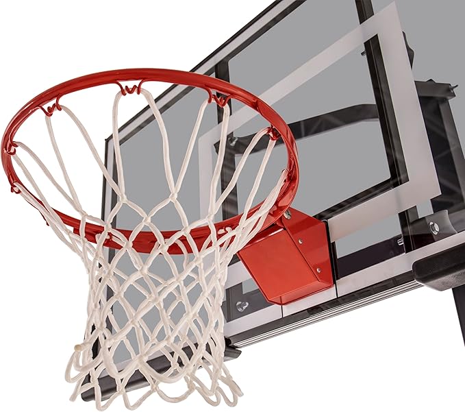 Silverback Height Adjustable In-Ground Basketball Hoop with Tempered Glass Backboard, Pro-Style Breakaway Rim & Backboard Pad