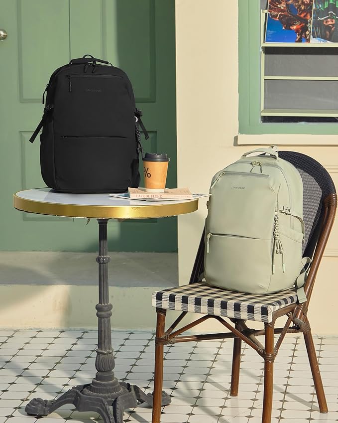 LOVEVOOK Laptop Backpack for Women Men with Giant Tumbler Holder - 17.3Inch Work Computer Travel Backpack with Laptop Compartment, Water Resistant, Cute Commuter College Teacher Nurse Purse Bag,Black